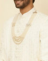 Warm White Sequined Sherwani Set image number 1